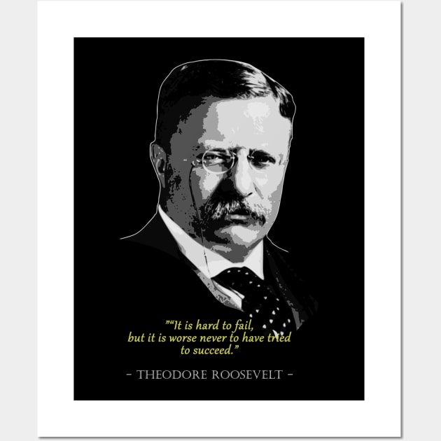 Theodore Roosevelt Quote Wall Art by Nerd_art